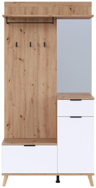 ŠATNA, bílá, dub artisan, 100/202/40 cm home24