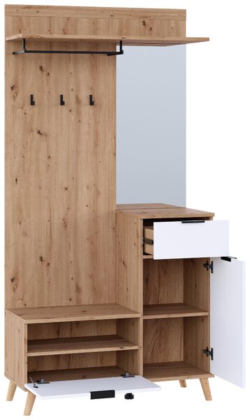ŠATNA, bílá, dub artisan, 100/202/40 cm home24