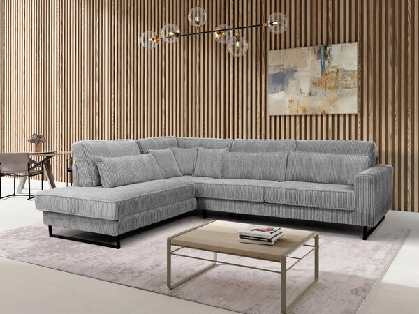 ROHOVÁ SEDAČKA, textil, kompozitní dřevo, světle šedá Livetastic - Sedací soupravy, Online Only