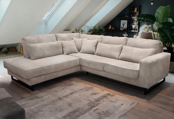 ROHOVÁ SEDAČKA, textil, kompozitní dřevo, béžová Livetastic - Sedací soupravy, Online Only