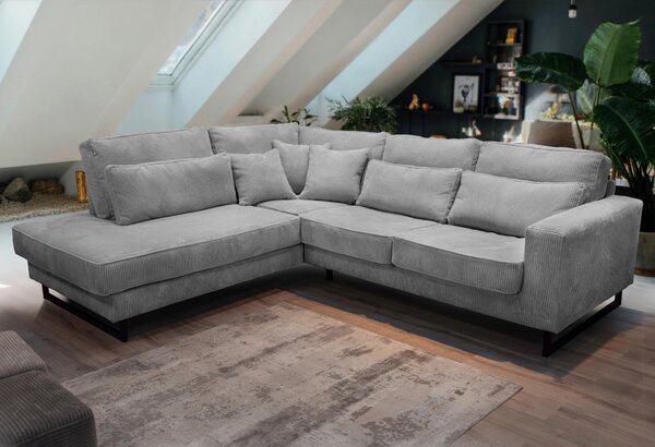 ROHOVÁ SEDAČKA, textil, kompozitní dřevo, světle šedá Livetastic - Sedací soupravy, Online Only