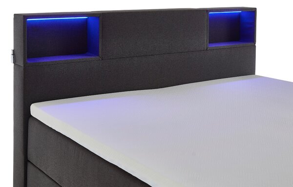 POSTEL BOXSPRING, 180/200 cm, antracitová Xora - Postele s úložným prostorem, Online Only