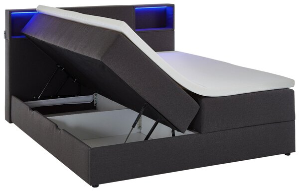 POSTEL BOXSPRING, 180/200 cm, antracitová Xora - Postele s úložným prostorem, Online Only