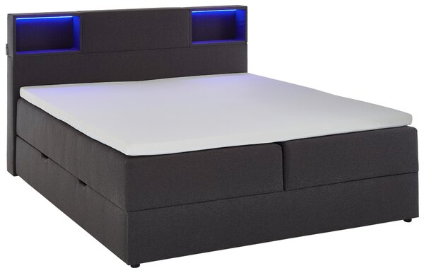 POSTEL BOXSPRING, 180/200 cm, antracitová Xora - Postele s úložným prostorem, Online Only