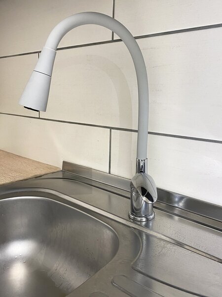 Slezák - RAV Dřezová baterie SÁZAVA - SAx06.x/13S, Šedá/chrom Připojovací hadičky - závit: 3/8", Typ ovládací páky: Ovládací páka č.: 0 - (SA006.0/13S)