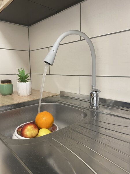 Slezák - RAV Dřezová baterie SÁZAVA - SAx06.x/13S, Šedá/chrom Připojovací hadičky - závit: 3/8", Typ ovládací páky: Ovládací páka č.: 0 - (SA006.0/13S)