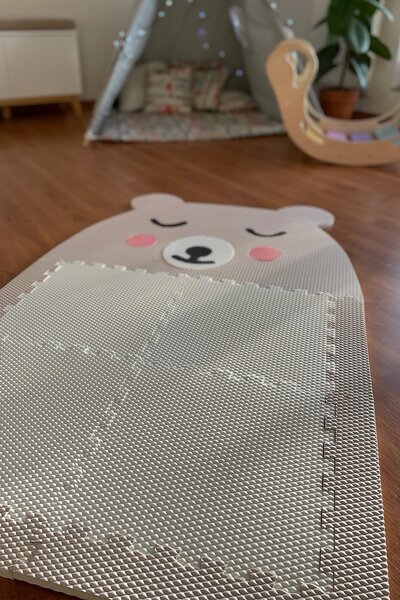 VYLEN Designová puzzle podlaha Méďa Hnědý s hnědým bříškem