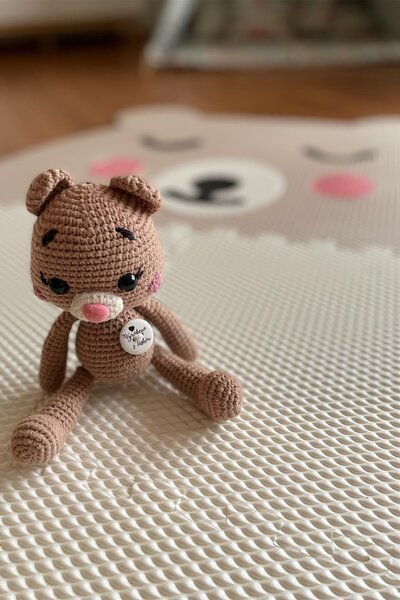 VYLEN Designová puzzle podlaha Méďa Hnědý s hnědým bříškem