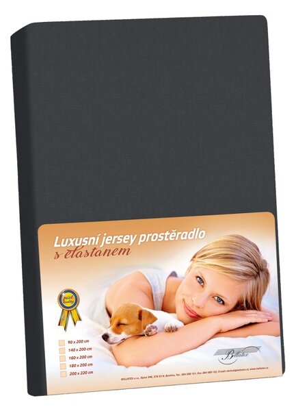 BELLATEX Jersey LUX Grafitová 90x200 cm