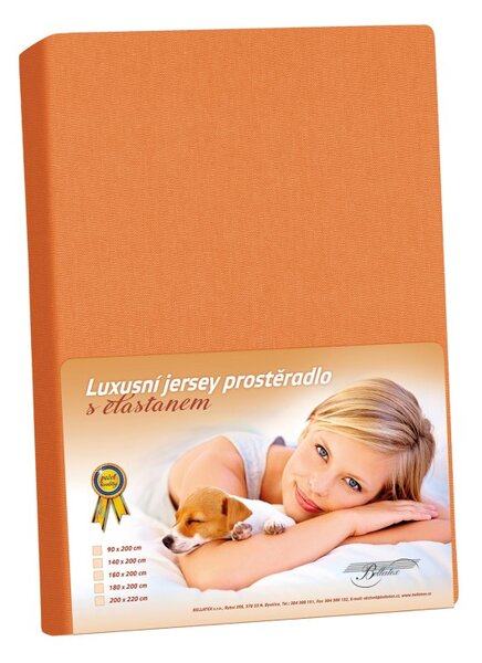 BELLATEX Jersey LUX Mandarinková 90x200 cm