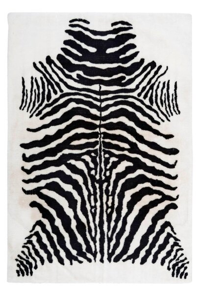 KOBEREC S VYSOKÝM VLASEM, 120/160 cm černá, bílá - Online Only koberce & rohožky, Online Only