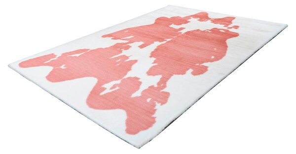 KOBEREC S VYSOKÝM VLASEM, 120/160 cm růžová, bílá - Online Only koberce & rohožky, Online Only