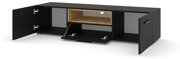 TV stolek/skříňka Akita 151 (černá + dub artisan)