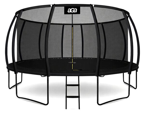 Aga Trampolína 500 cm Černá + ochranná síť + žebřík