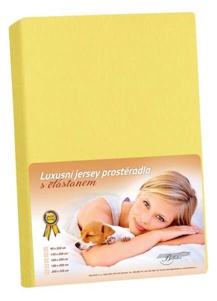 BELLATEX Jersey LUX Žlutá 90x200 cm