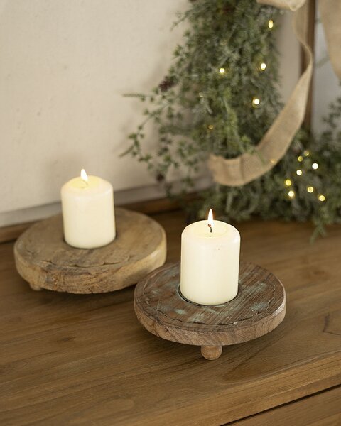 Svíčka podstavec Rustic Flame 15 cm
