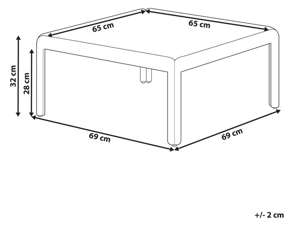 Zahradní konferenční stolek FERRETTI 69 cm 69 cm Světle béžová