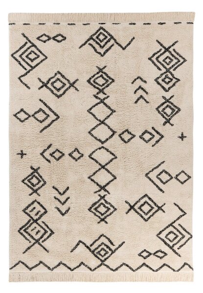 KOBEREC, 160/230 cm krémová, černá - Online Only koberce & rohožky, Online Only