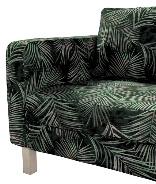 Potah na křeslo IKEA Karlstad, krátký barva zelená látka sametová, vzorované