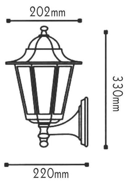 ACA Lighting Garden lantern venkovní nástěnné svítidlo HI6021R