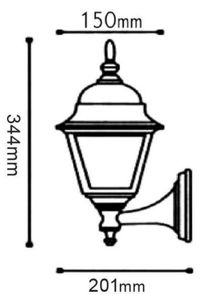 ACA Lighting Garden lantern venkovní nástěnné svítidlo HI6041R
