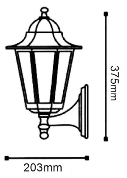 ACA Lighting Garden lantern venkovní nástěnné svítidlo HI6171GB