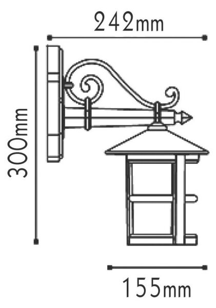 ACA Lighting Garden lantern venkovní nástěnné svítidlo BT5721