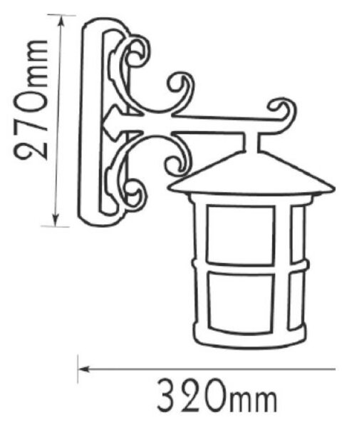 ACA Lighting Garden lantern venkovní nástěnné svítidlo HI6502