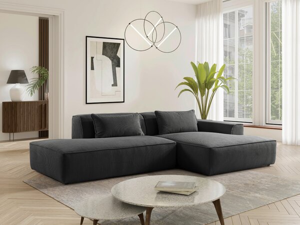 ROHOVÁ SEDAČKA, plast, textil, kompozitní dřevo, antracitová Livetastic - Sedací soupravy, Online Only