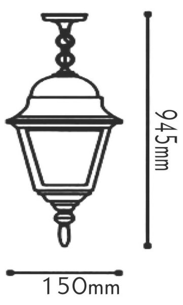 ACA Lighting Garden lantern venkovní závěsné svítidlo HI6045W