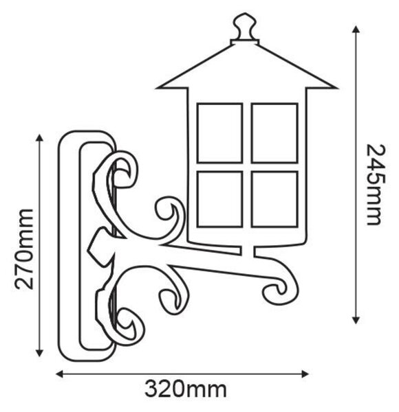 ACA Lighting Garden lantern venkovní nástěnné svítidlo HI6501