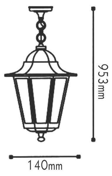 ACA Lighting Garden lantern venkovní závěsné svítidlo HI6175GB