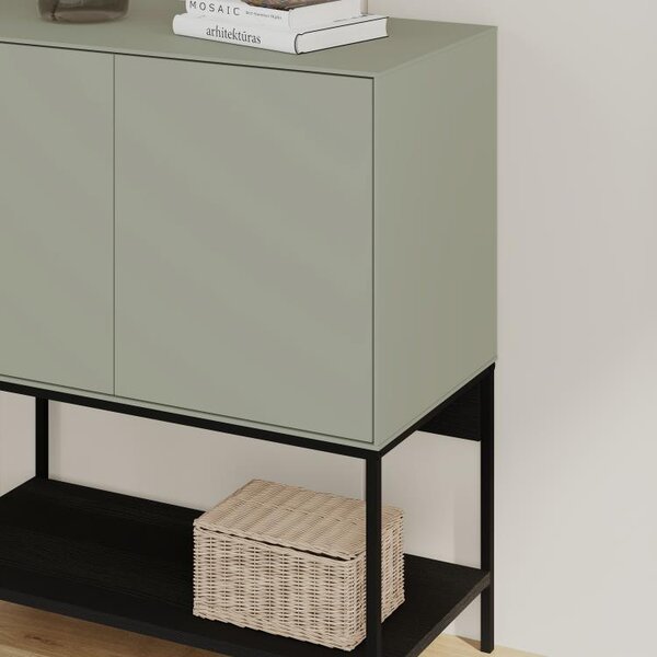 Komoda Houseland Amira 80 cm šedo-zelená