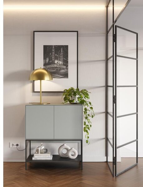 Komoda Houseland Amira 80 cm šedo-zelená