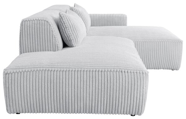 ROHOVÁ SEDAČKA, plast, textil, kompozitní dřevo, světle šedá Livetastic - Sedací soupravy, Online Only