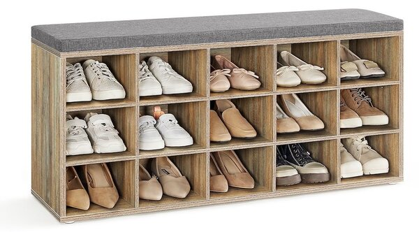 SONGMICS Botník Vasagle Endersen 105 cm světle hnědý/šedý