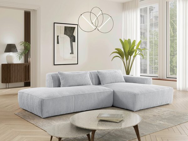 ROHOVÁ SEDAČKA, plast, textil, kompozitní dřevo, světle šedá Livetastic - Sedací soupravy, Online Only