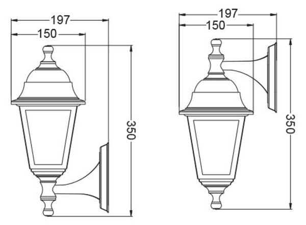 ACA Lighting venkovní nástěnné svítidlo 4S plast rezavá E27 IP44 PLGP1R