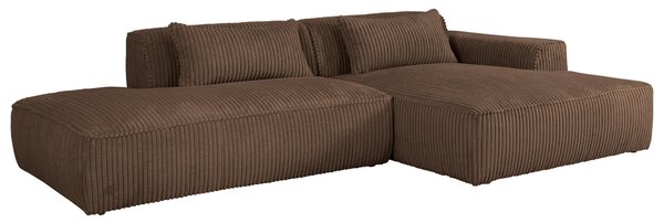 ROHOVÁ SEDAČKA, plast, textil, kompozitní dřevo, hnědá Livetastic - Sedací soupravy, Online Only