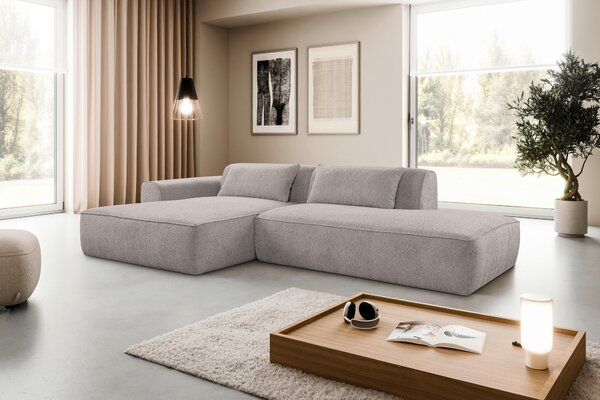 ROHOVÁ SEDAČKA, plast, textil, kompozitní dřevo, šedá Livetastic - Sedací soupravy, Online Only