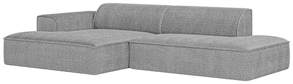 ROHOVÁ SEDAČKA, plast, textil, kompozitní dřevo, šedá Livetastic - Sedací soupravy, Online Only