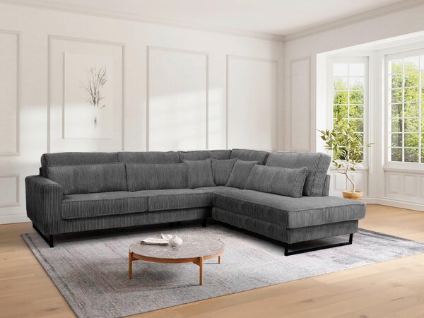 ROHOVÁ SEDAČKA, textil, kompozitní dřevo, antracitová Livetastic - Sedací soupravy, Online Only
