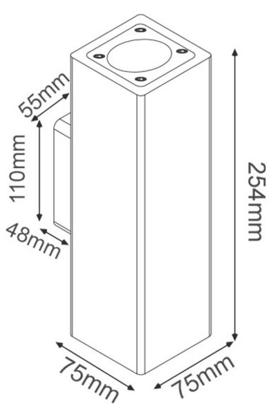 ACA Lighting Garden Wall venkovní nástěnné svítidlo MK0022SB