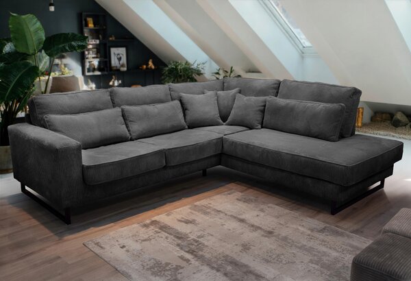 ROHOVÁ SEDAČKA, textil, kompozitní dřevo, antracitová Livetastic - Sedací soupravy, Online Only