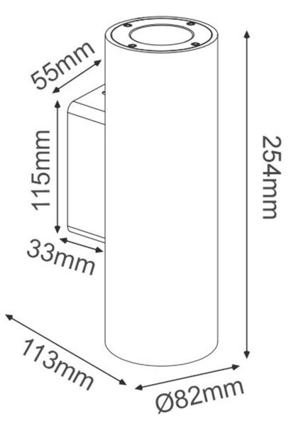 ACA Lighting Garden Wall venkovní nástěnné svítidlo MK0012RB