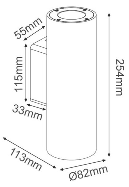 ACA Lighting Garden Wall venkovní nástěnné svítidlo MK0012RW