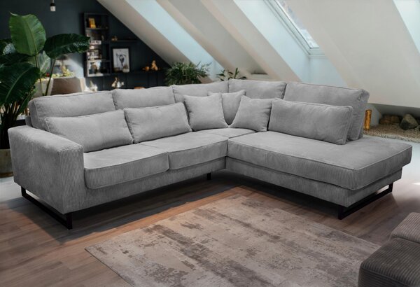 ROHOVÁ SEDAČKA, textil, kompozitní dřevo, světle šedá Livetastic - Sedací soupravy, Online Only