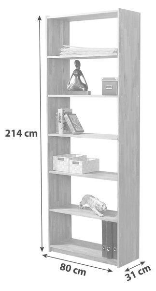 REGÁL, barvy buku, buk, 80/214/31 cm MID.YOU - Online Only regály & police, Online Only