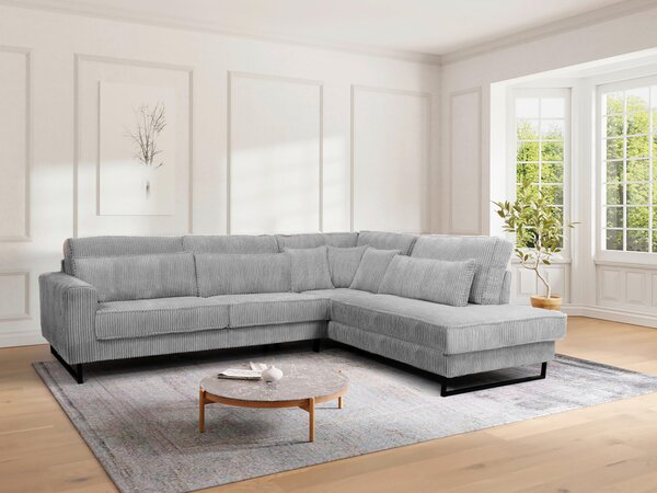 ROHOVÁ SEDAČKA, textil, kompozitní dřevo, světle šedá Livetastic - Sedací soupravy, Online Only
