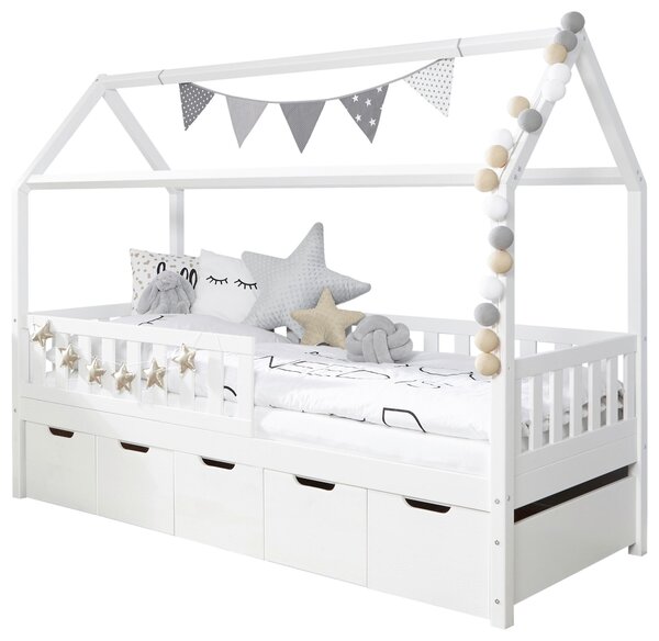 DĚTSKÁ POSTEL SE STŘÍŠKOU, 90/200 cm, bílá MID.YOU - Online Only dětské postele, Online Only